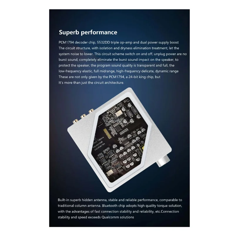 ABMF-HIFI デジタルオーディオデコーダ PCM1794 DAC 96Khz 24 ビットロスレス出力デコーダ Bluetooth 5.0 USB ロスレス再生 OTG