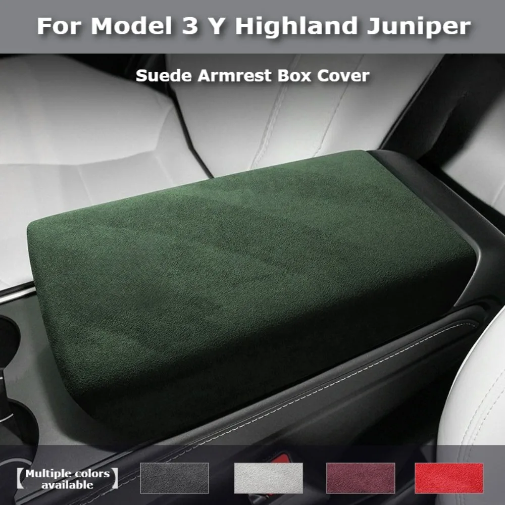 

Fit For Tesla Model 3 Highland Model Y Juniper 2019-2026 Suede Armrest Box Cover Center Console Protector Pad Interior Trim