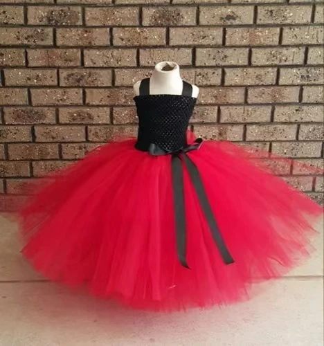 2021 Cute Princess Girl black Tutu children\'s hairy 2-layer corset Tulle Ballet Tutu with bow tie children\'s party Cosplay