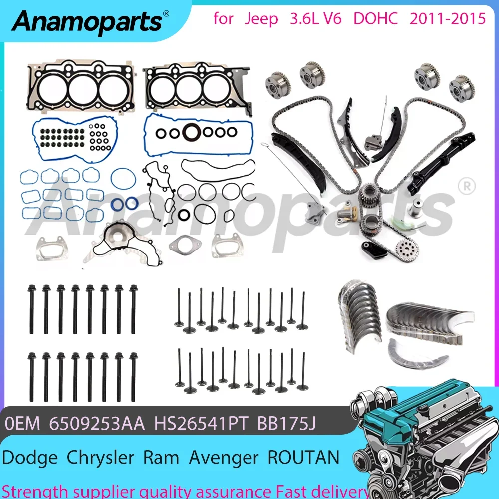 หัวเครื่องซักผ้า bolt ชุดโซ่ VVT ชุดสําหรับ 3.6L 2011-2015 Dodge Chrysler Ram Avenger ROUTAN Jeep 3.6 L V6 DOHC 6509253 เอเอ