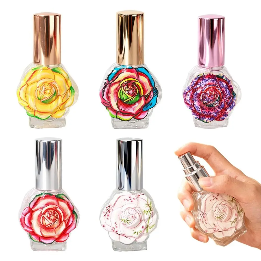 

Portable Rose Mini Perfume Bottle Empty 10ML Spray Rotating Bottle Refillable Storage Sprayer Empty Cosmetic Containers