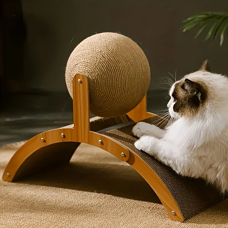 Wooden Sisal Cat Scratching Ball 5