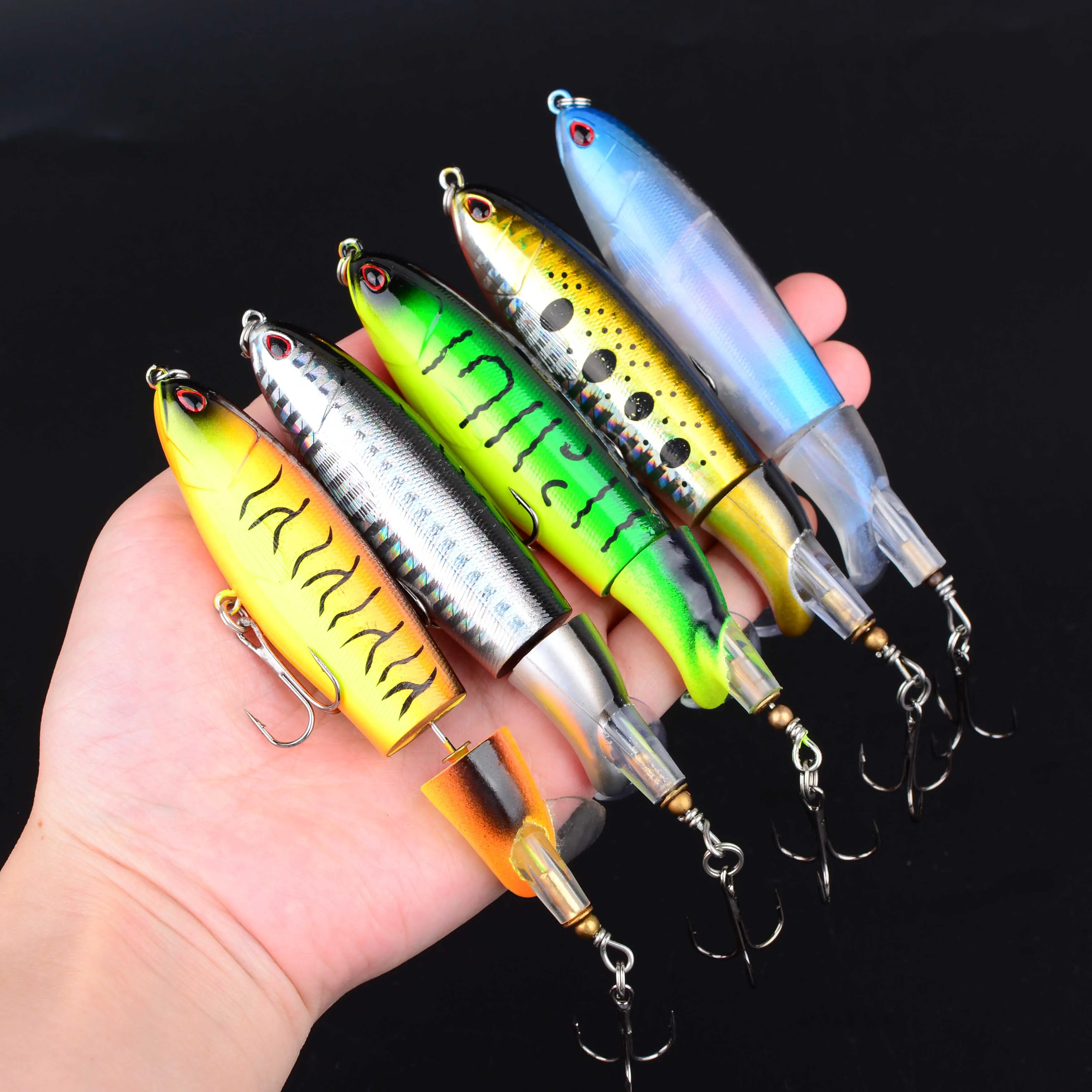 10 قطعة Whopper Plopper توبواتر الصيد السحر مجموعة الدورية الذيل ل باس بايك تشوب الصيد اكسسوارات الطعم الثابت