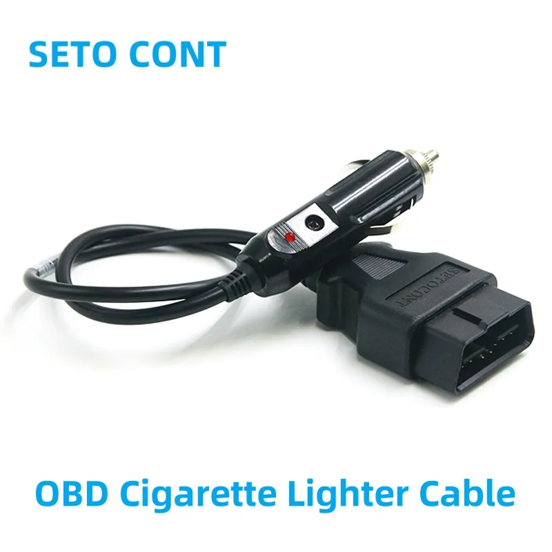 30CM Memory Saver Emergency Power Supply OBD Cable Connector Male 16 Pin to Car Cigarette Lighter OBDII Vehicle Power Supply