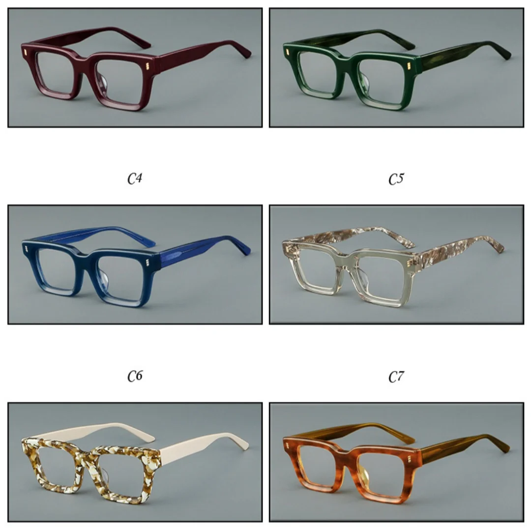Vintage Trendy Acetate Glasses Frame for Men and Women High Quality Simple Spectacles Eyewear for Unisex Glasses Frames