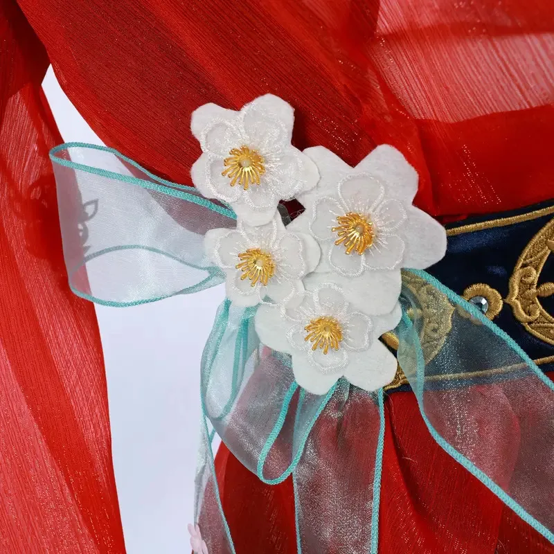 Anime Game Naraka: Bladepoint Justina Gu Cosplay Costume Chinese Style Hanfu Red Dress Wig Woman Sexy Traditional Festival Suitv