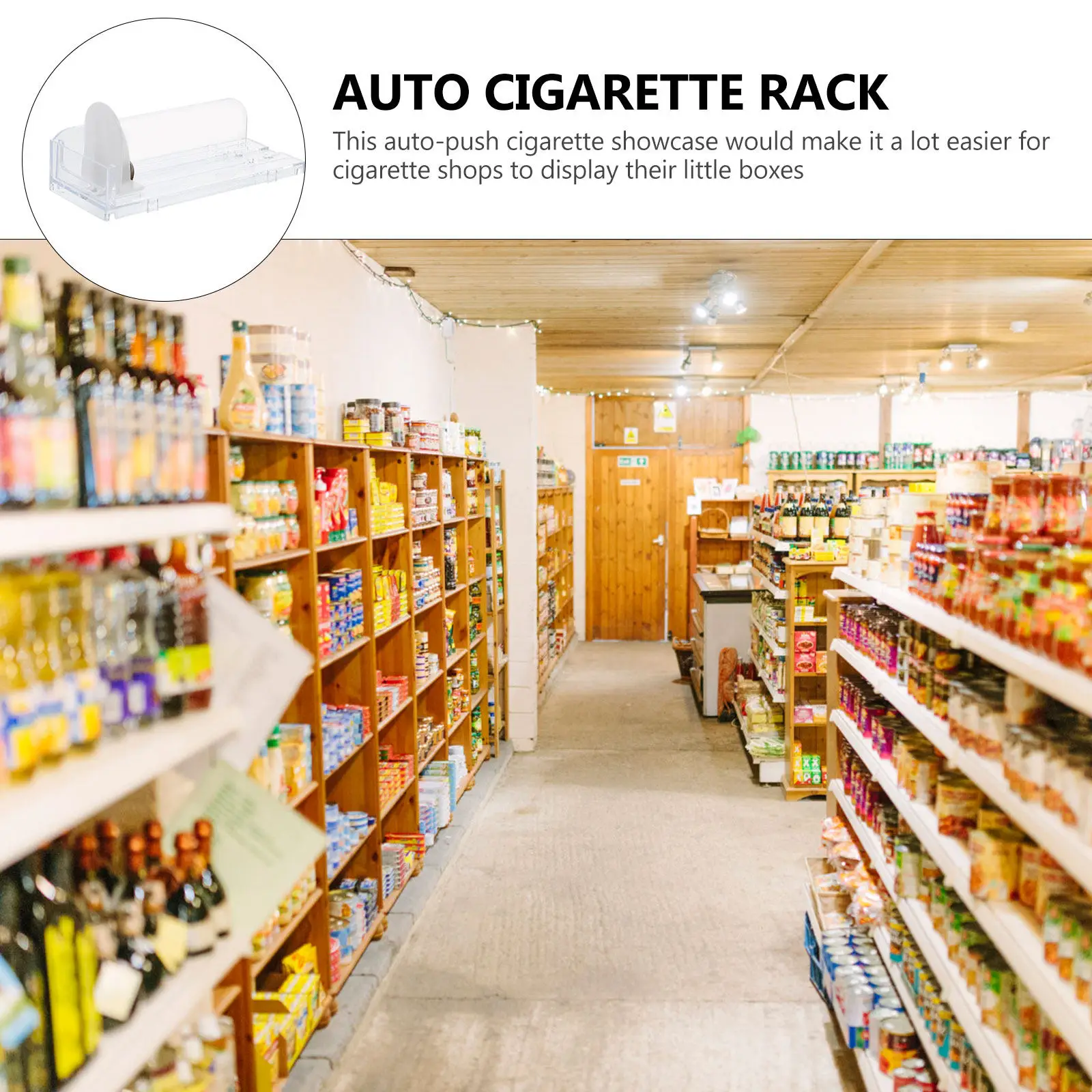 2pcs Auto-Opening Cigarette Display Cases for Retail Store Shelves