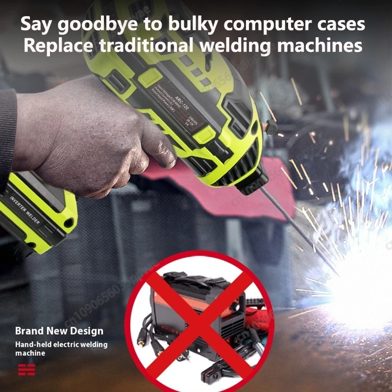 Handheld Welding Machine 21KVA 110-220V Mini Welder With Copper Gun 20-120A Adjustable For Garage Farm Repair Lightweight 1.8KG