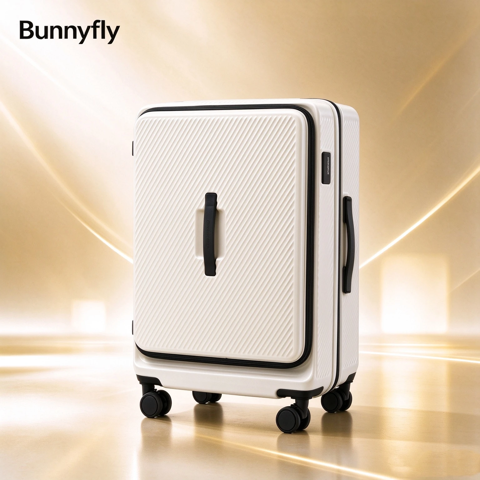 Bunnyfly Front Opening Suitcase Hard Shell Travel Luggage 360° Silent Spinner Wheels TSA Lock Business Trolley Case
