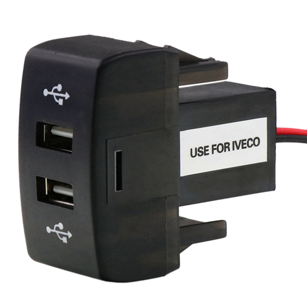 Car Dual USB Charger 5V 2.1A Car USB Power Socket Car Accessories for Iveco Truck Stralis Hi-Way Eurocargo