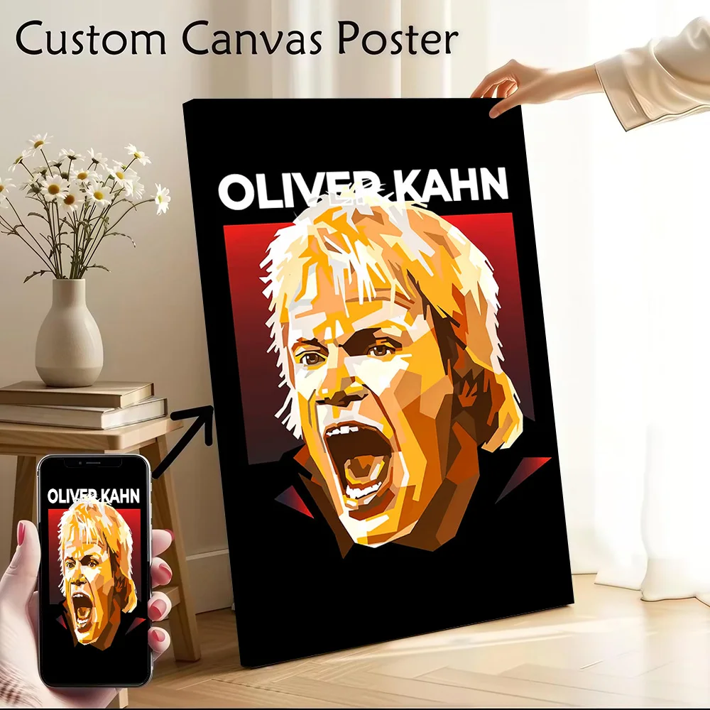 Oliver Kahn Canvas Poster Customizable Pictures Wall Art Canvas Painting for Gaming Room Decoration Aesthetic Decorative Picture