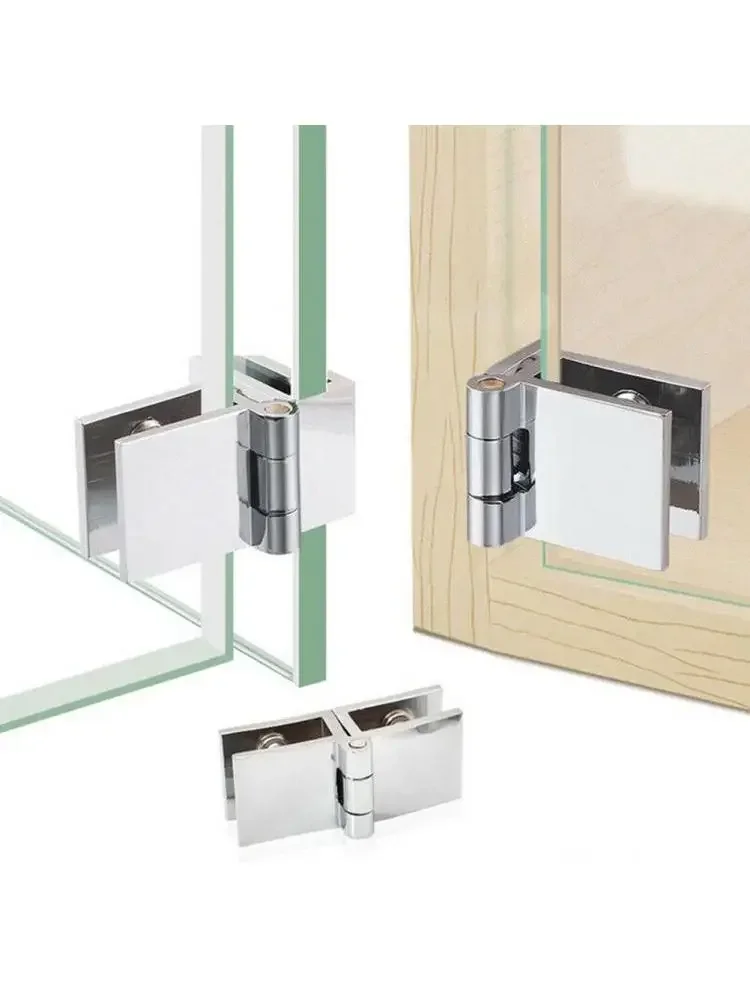 Charnières de porte en verre, charnière de porte en verre de douche, simple et Double face, pièces de quincaillerie, charnières de porte en verre sans trou