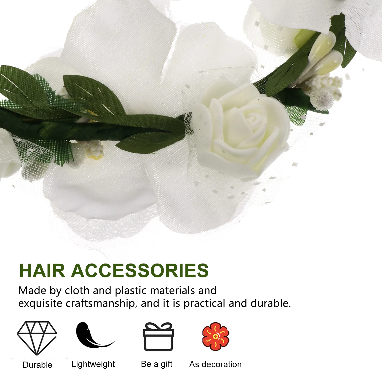 

Artificial Flower Wreath Headb Simulated Hairb Decorative Plastic Headdress Headwear Lifelike Wreath Hairstyle Accessories