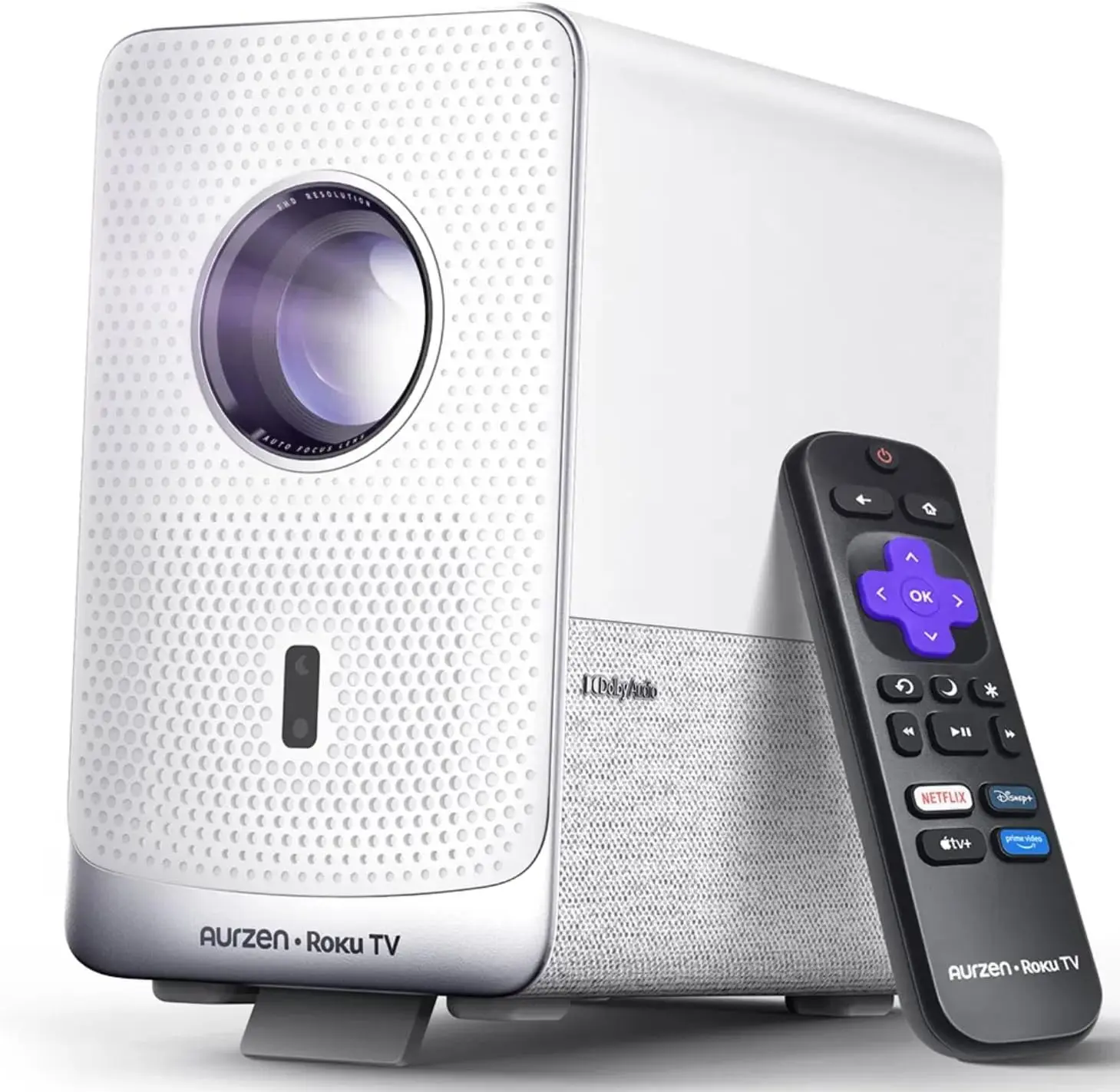 

Roku TV Smart Projector with Wifi and Bluetooth, D1R Cube Roku Streaming Experience Built-in, Sealed Optical Engine, 1080P FHD,
