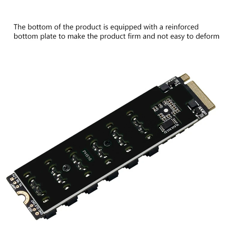 M.2 Mkey Pci-E Riser Card M.2 Nvme Om SATA3.0 Pcie Naar Sata 6Gpbsx6-Port Uitbreidingskaart ASM1166 Ondersteuning Pm Functie