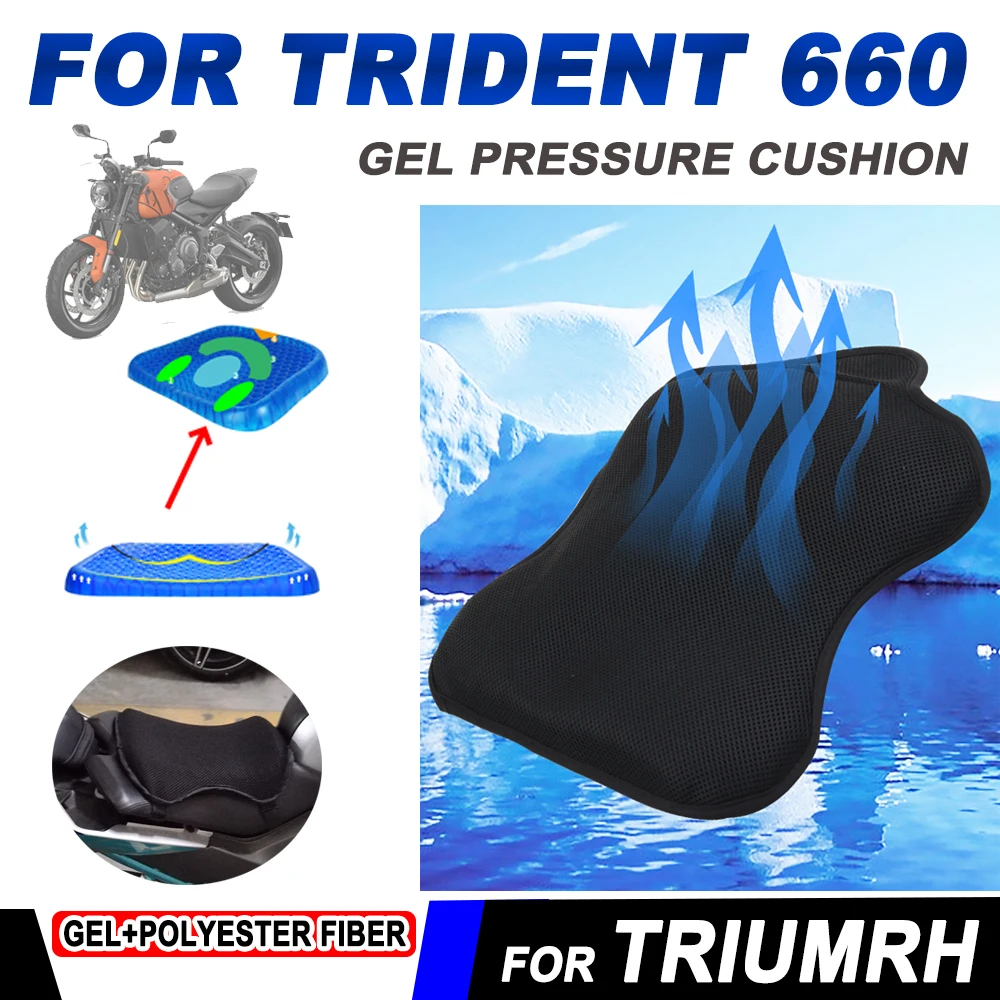 

Motorcycle Breathable Pressffre Relief Gel Seat Cushion Cover For Triumph Trident660 TRIDENT 660 2021 2022 2023 Accessories