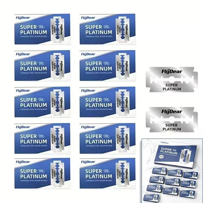 

10/60 шт. безопасных лезвий из нержавеющей стали для мужских бритв, классические лезвия с двойным лезвием для профессиональных парикмахерских инструментов для удаления волос