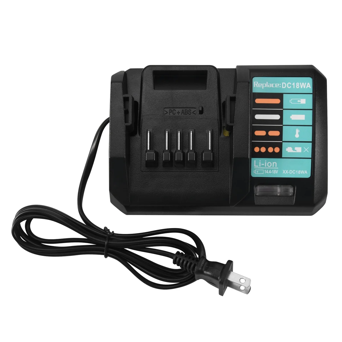 Caricabatterie DC18WA da 14,4 V-18 V per Maktec DC18SG DC1851 BL1813G BL1415G BL1815G BL1413G UH522D UM167D UR180D - Spina americana