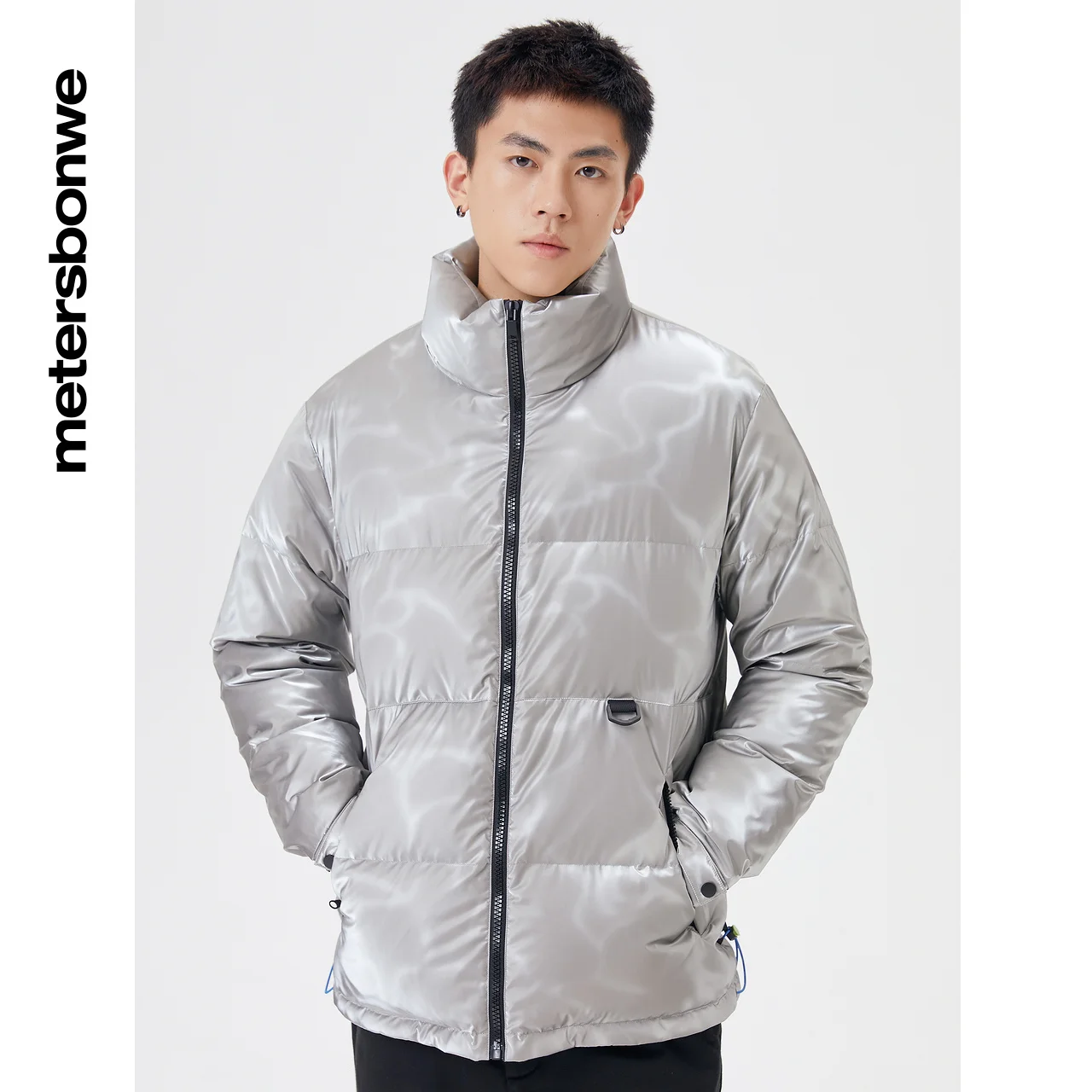 

Metersbonwe-Men's Short Down Jacket with Stand Collar, Short, 80% Duck Down, Warm Wear, Loose, Male Winter Coat, Special Fabric