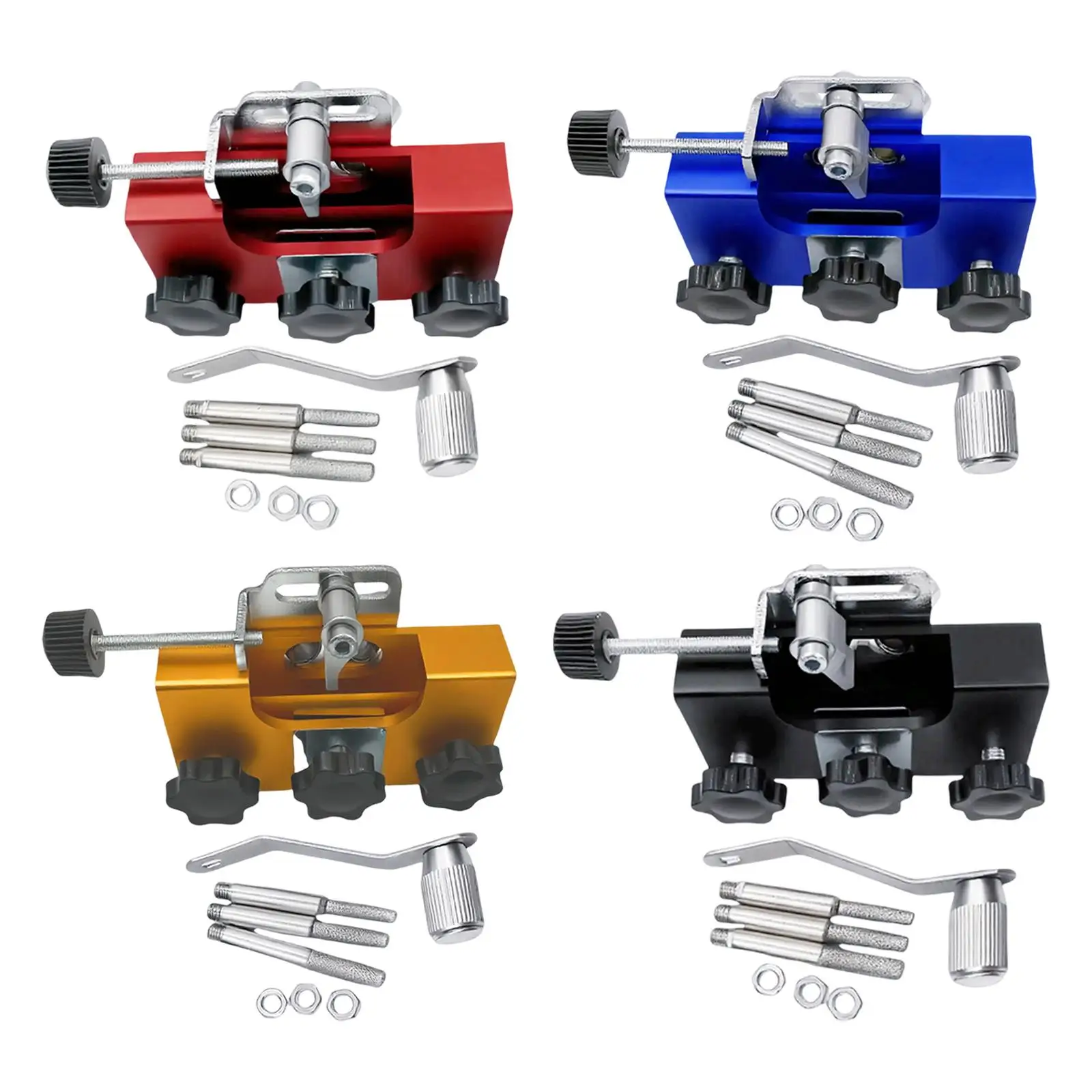 Manual Chain Saw Sharpener Kit Universal Multipurpose Professional 3.4x0.6x1.5inch Hand Crank with 4/5/6mm Grinding Heads