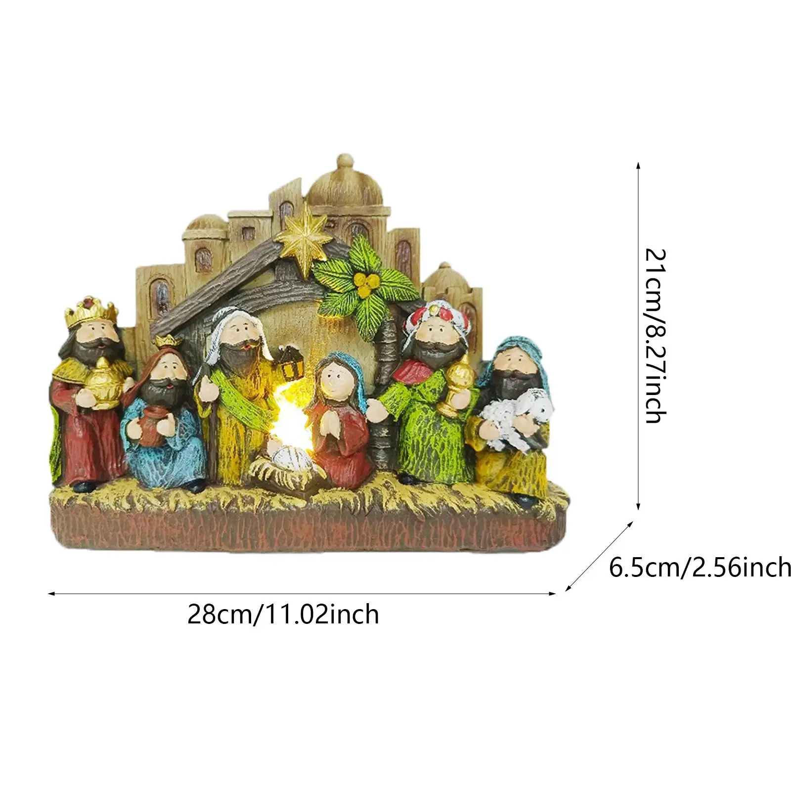 Christmas Nativity Scene Figurine Nativity Sculpture Statue Nativity Figurines Festive Tabletop Decoration for Shelf Tabletop