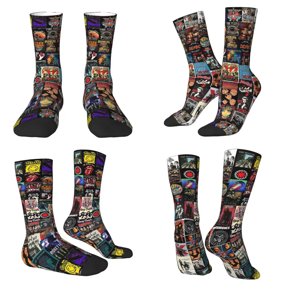 

Rock Band Poster Art Collage Socks Harajuku Soft Stockings All Season Long Socks Accessories for Man's Woman's Birthday Present