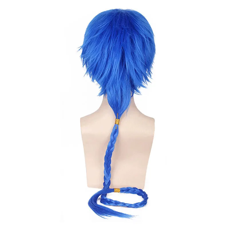 Synthetic Blue Braided Curly Wig Long Cosplay Party Costume Heat Resistant Fiber Hair Anime Roleplay