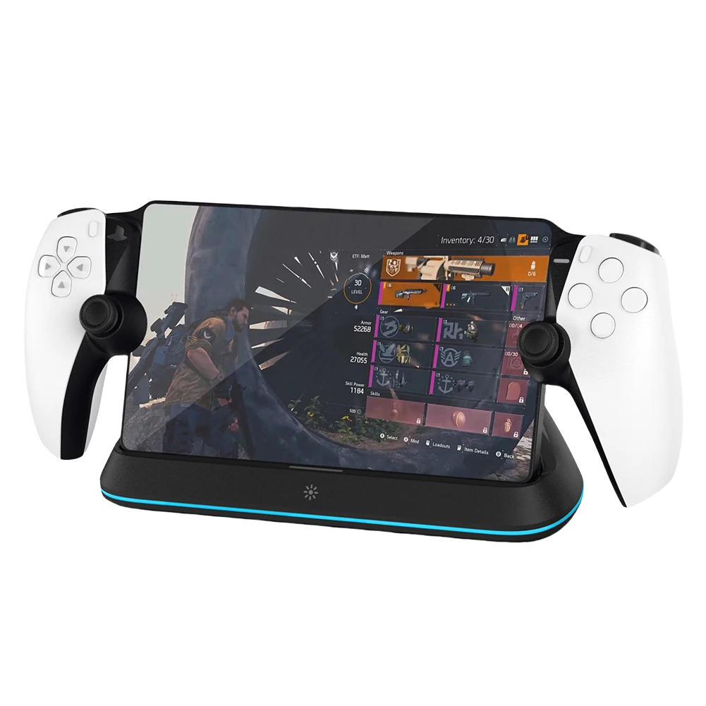 

Зарядная подставка с адаптером Type-C, держатель для зарядки, 7 режимов RGB-подсветки для PlayStation Portal, для портативного контроллера Portal Remote Player