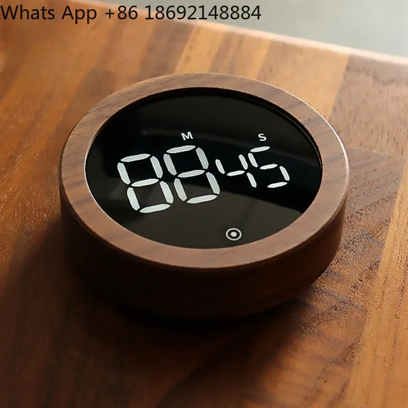 Wood grain rotating timing tool, cooking kitchen timer, round countdown timer