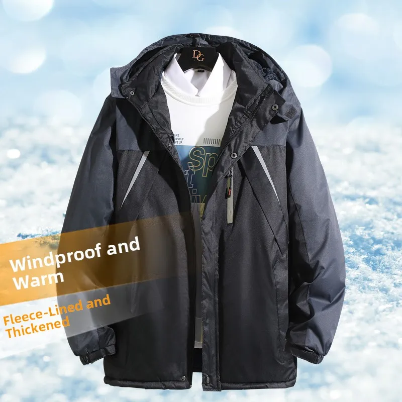 

Хлопковая рабочая одежда Thiened для мужчин и женщин, зимнее городское модное пальто со съемной шапкой и несколькими кетами