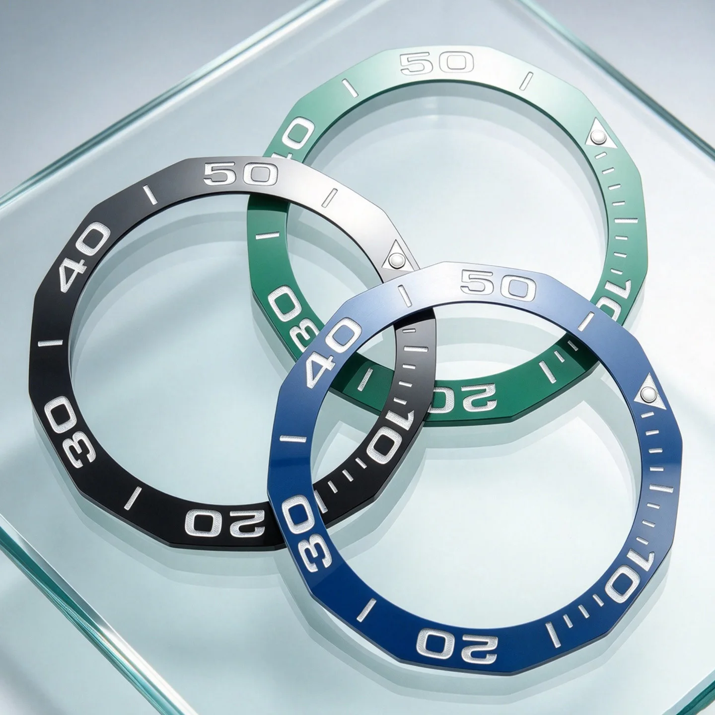 Watch Ceramic Scale Bezel Insert Compatible with Tag Heuer Aquaracer WAY201 WBP201, 43mm Numeral Outer Ring