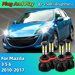 2/4Pcs Turbo 30000Lm Car Headlight LED Bulbs CANBUS Lights HB3 H11 For Mazda 3 5 6 2010 2011 2012 2013 2014 2015 2016 2017