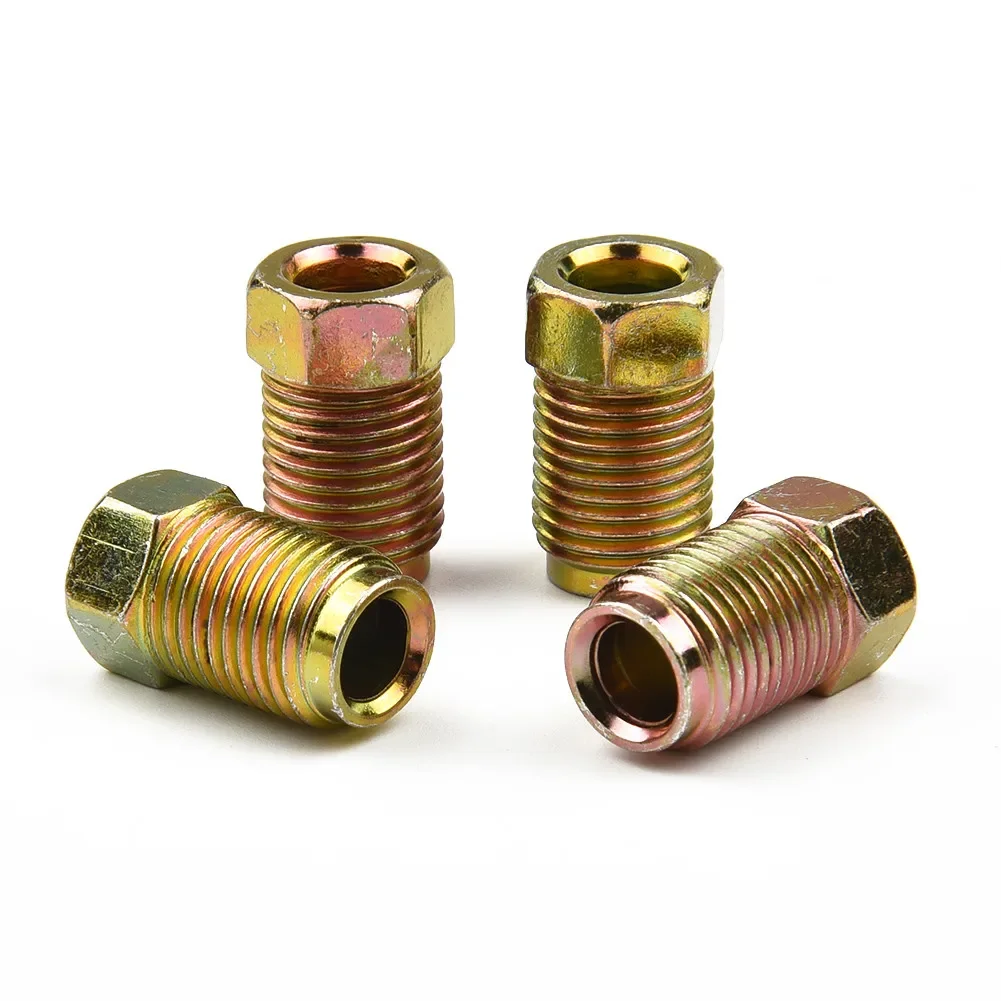 2x 10mm Female Brake Pipe Connectors & 4xs 10mm Male Short Pipe Screw Brake Nuts For 3/16inch Metric Braking Tubes