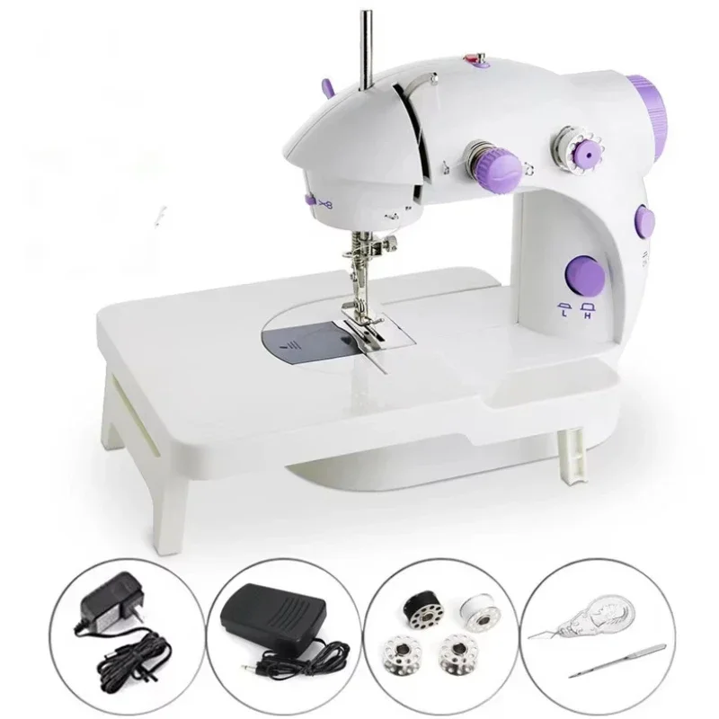 Sewing Machine 202 with Lamp Knife Home Electric Mini Multi Functional Small Sewing Machine US Standard Double Line Double Speed