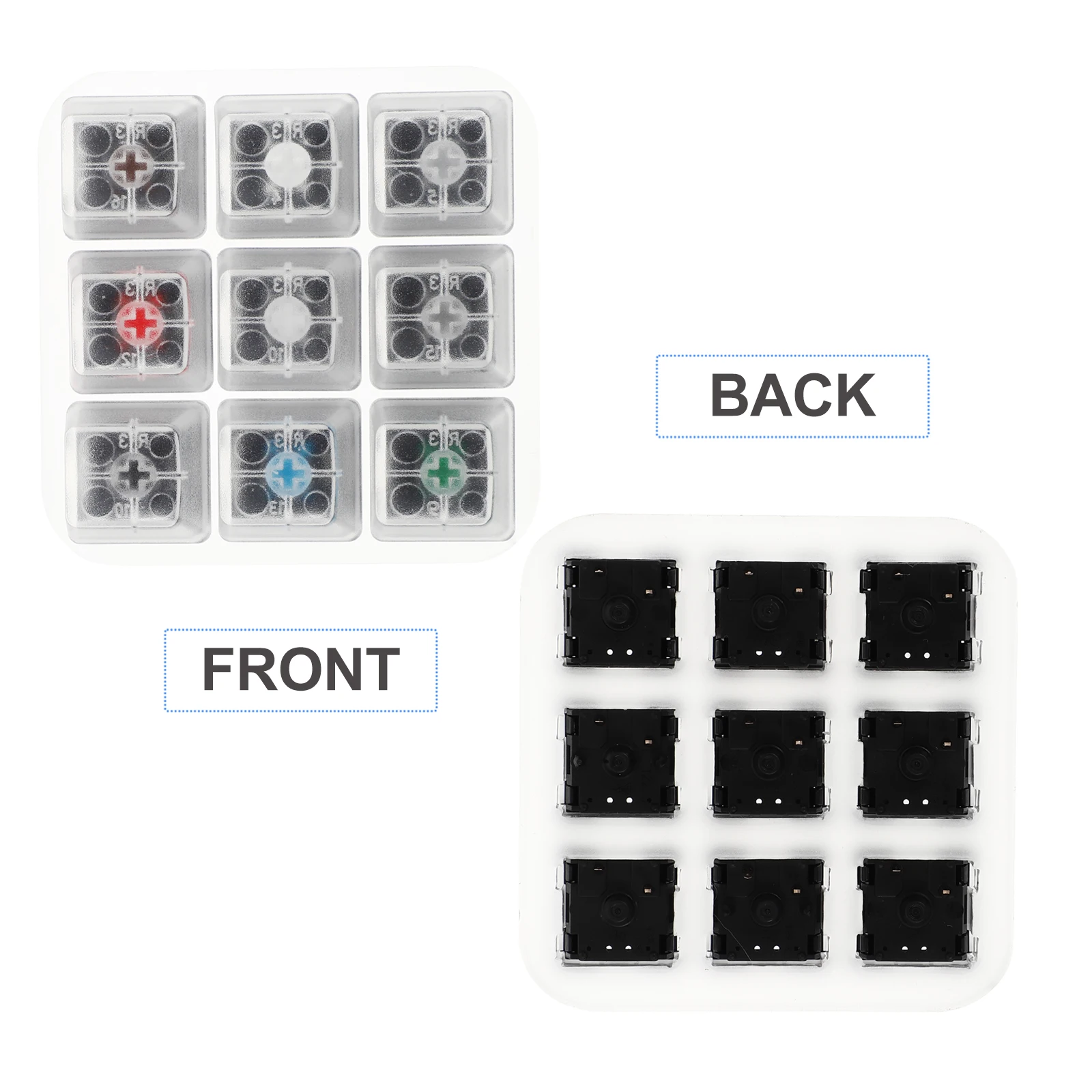 

Axle Tester Mechanical Keyboard Shaft 9-Key Keycap Testing Tool Acrylic Sampler