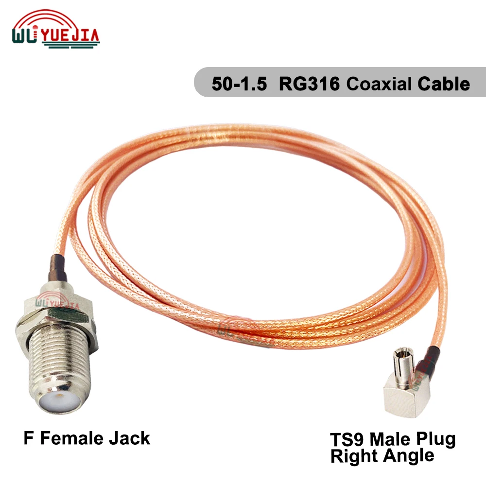 F to TS9 & CRC9 RG-316 F Female / F Male to TS9 Male Right Angle Connector For Huawei Router WIFI 3G/4G/5G GPRS RF Coaxial Cable