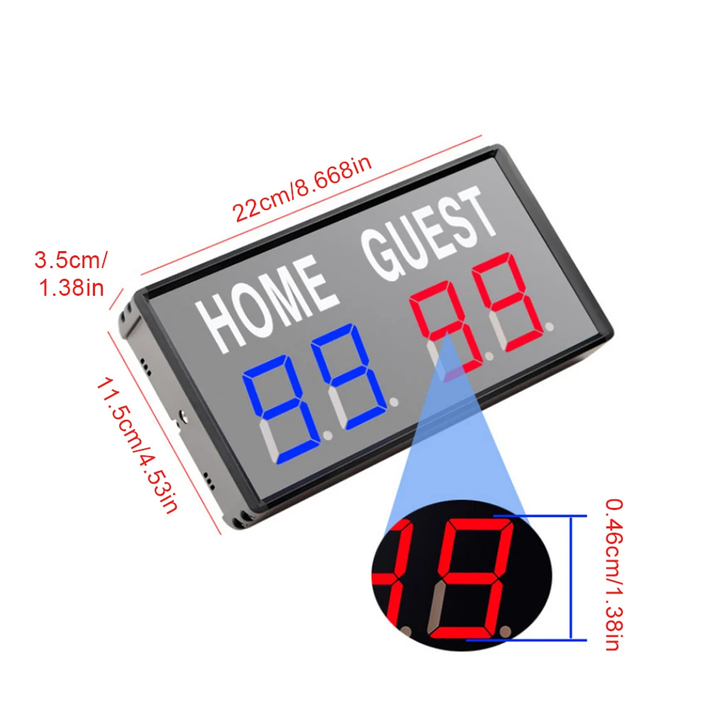 

LED Digital Scoreboard Tabletop Score Keeper with Remote Portable Electric Scoreboard for Volleyball Badminton Cornhole