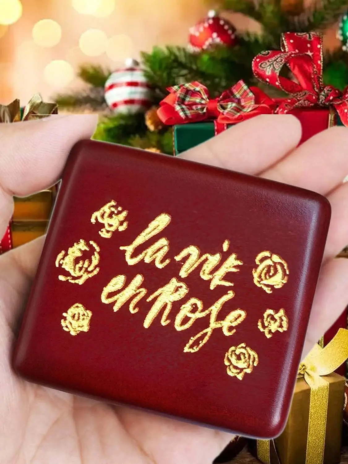 

SOFTALK Classic music box la vie en rose Solid Wood Wine Red Theme Music Box Birthday, Christmas, Valentine's Day Gift girlfrien