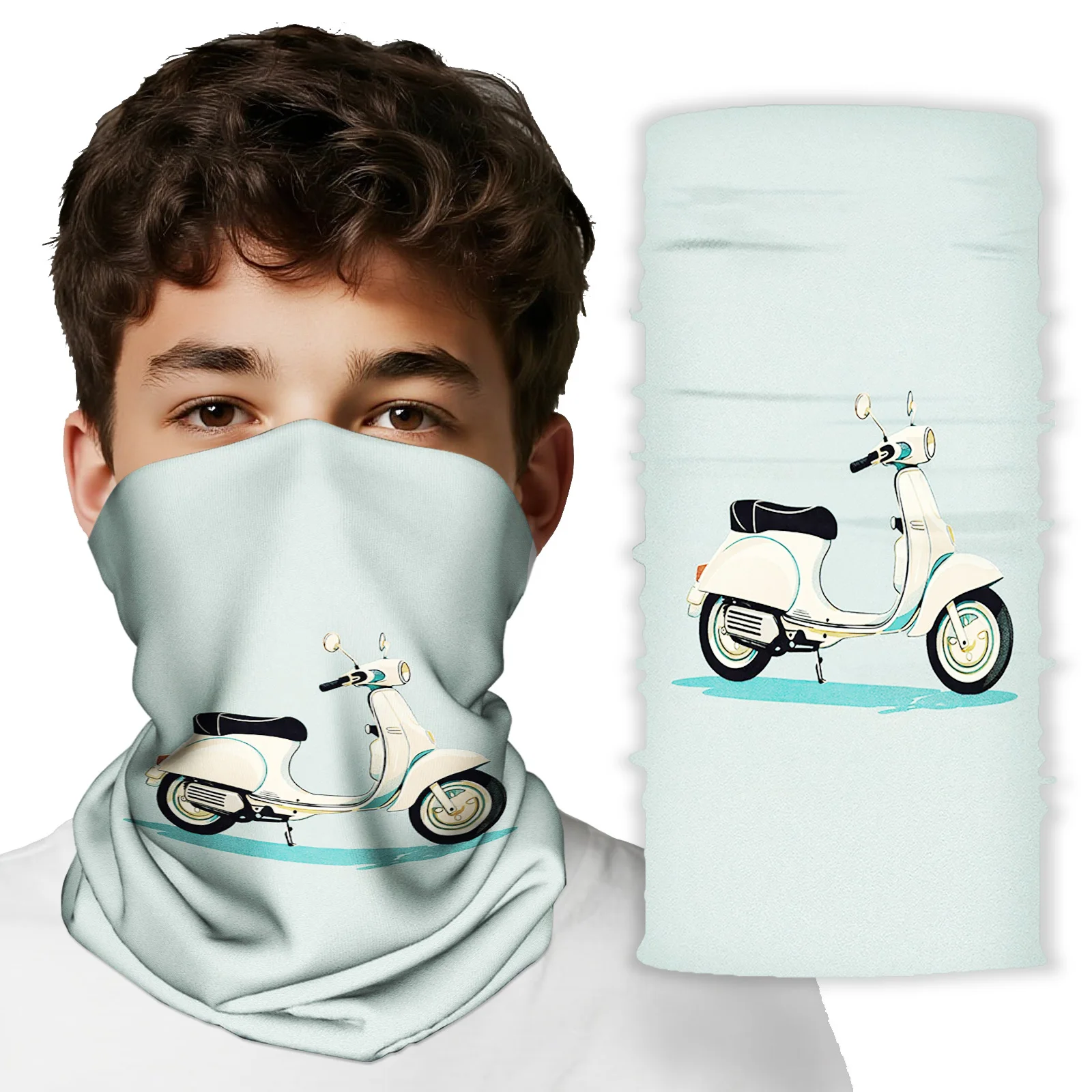 

1pc Unisex Printed Scarf Neck Scarf | Scarves | All Season Bandana Fashion Scarf | Multifunctional Headwear- Cream-colored