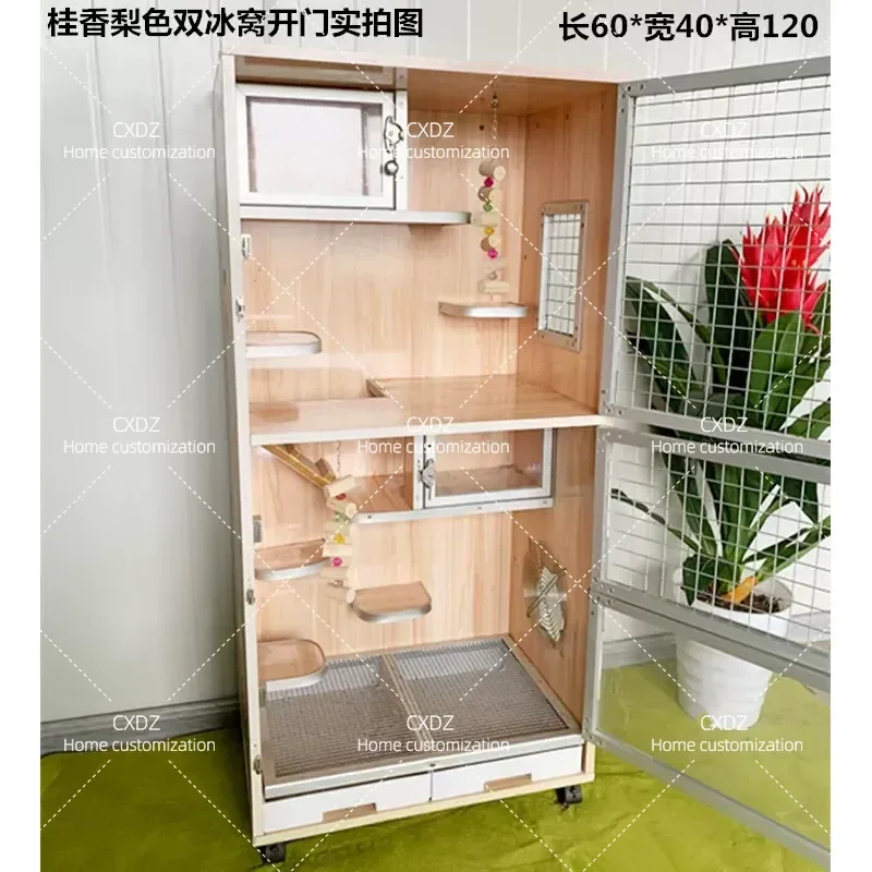 Large Solid Wood Dragon Cat Cage Villa Style Pet House Ecological Board Cabinet with Free Shipping Spacious Indoor Habitat