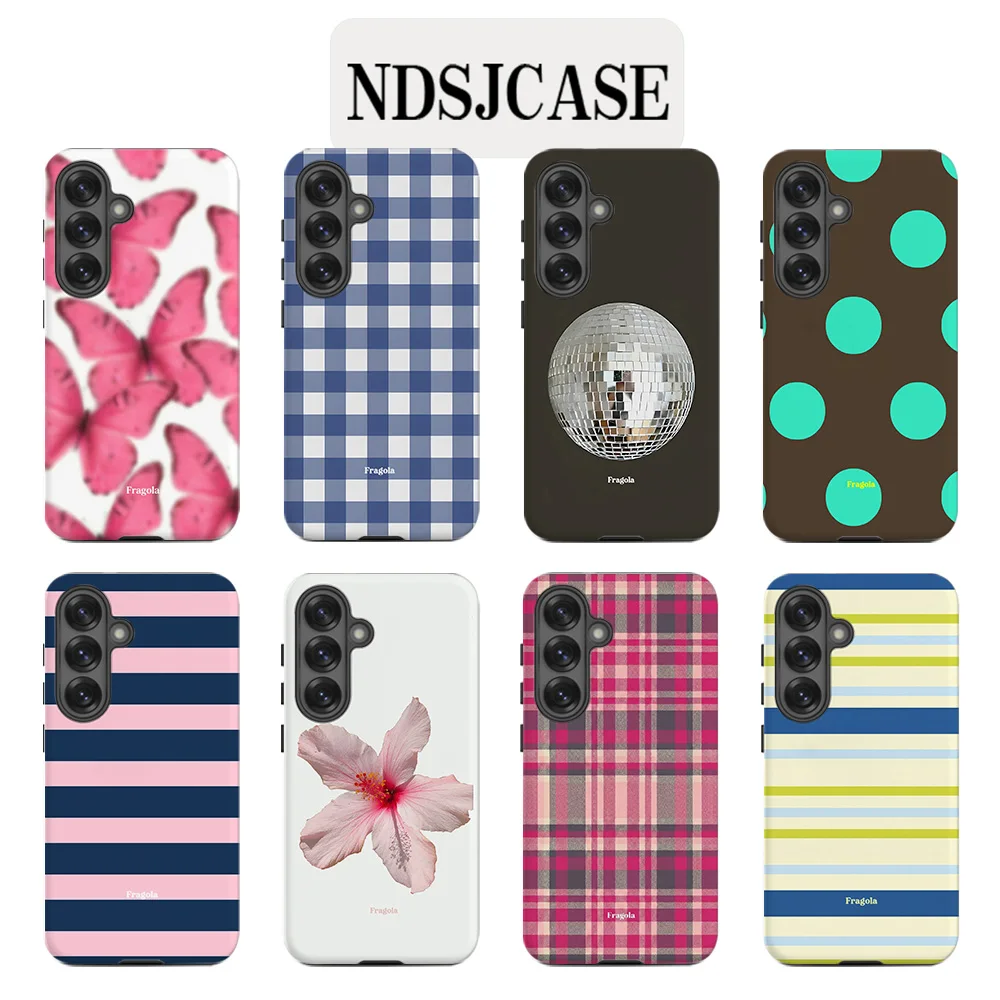 Luxury Clmj PEPPERMINT COCOA Phone Case for Samsung Galaxy S20 S23 S24 S25 S26 FE Plus Ultra Edge 4G 5G Double-layer Back Cover
