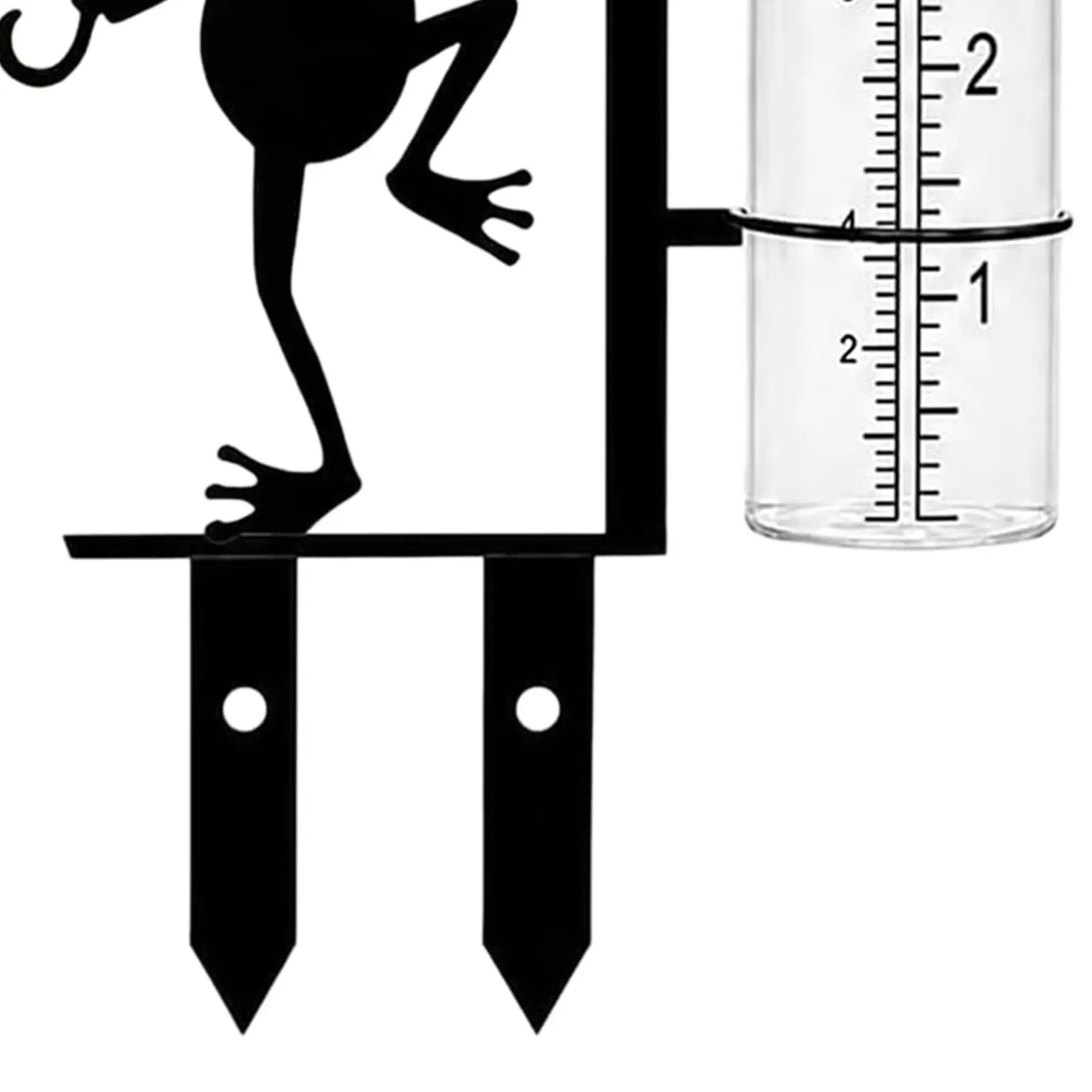 Garden Rain Gauge Weatherproof Metal Accurate Decorative Outdoor Rain Gauge With Frog Decor For Lawn Patio Porch Ground Flower