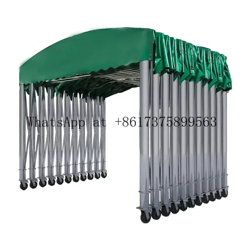 Large Outdoor Mobile Sliding Canopy Shed Retractable Sun Rain Shelter for Garden Patio Carport Outdoor Event Parking