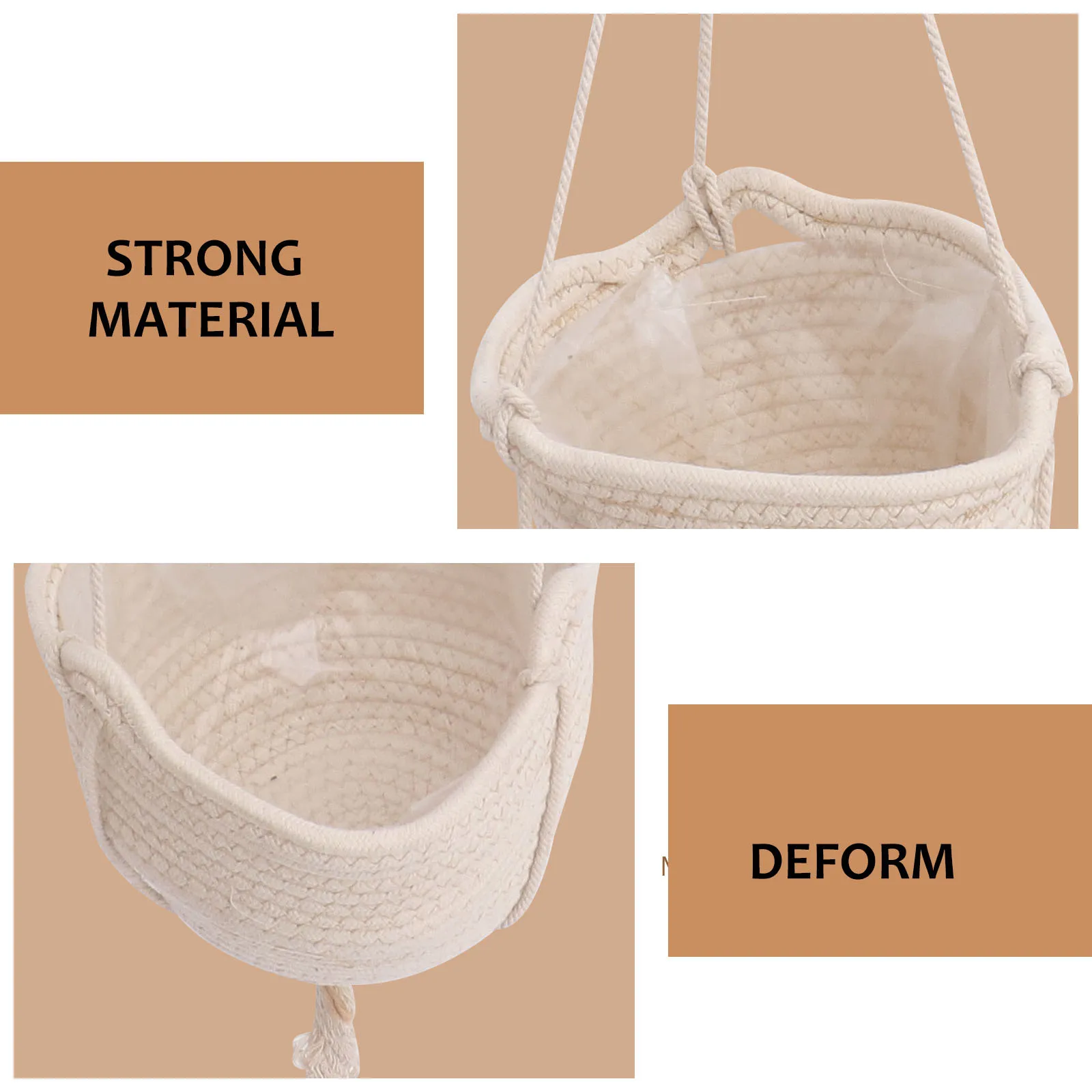 

Hanging Basket Cotton Rope Flowerpot Holder Decor Wedding Party Proposal Banquet Holiday Garden Hanging Plant Pot