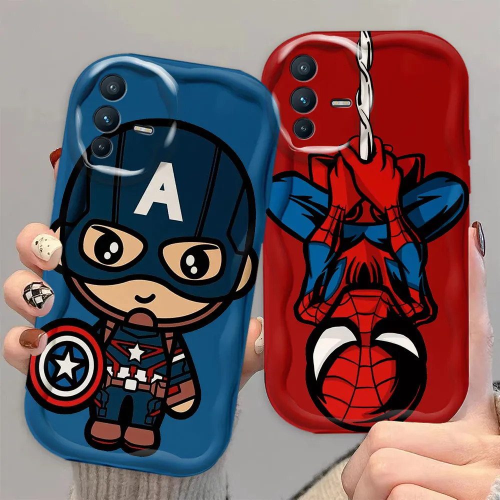 Marvel Iron Groot Spider man 3D Wave Case For VIVO S1 T1 V15 V20 21E V23 V23E V25 V25E V27 V27E V29E V30 V40 V30E Case Funda