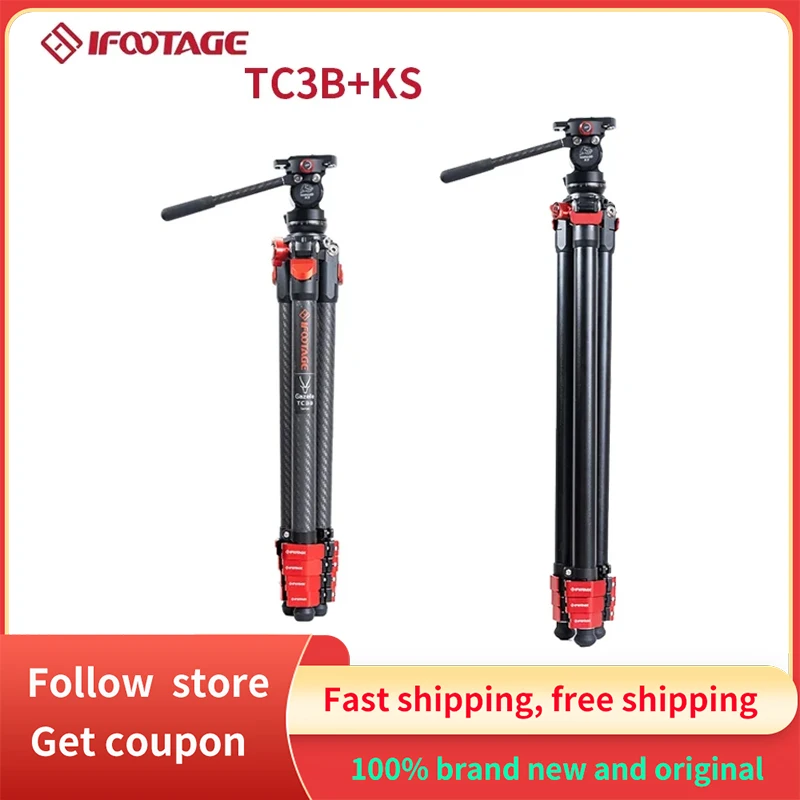 IFOOTAGE TC3B TA3B+K3 Portable Carbon Fiber Tripod Lightweight Professional Camera Micro SLR Camera Tripod Pan Tilt Set