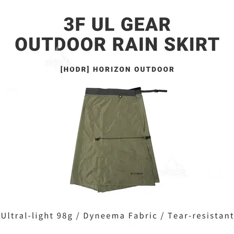 HODR 3F UL 기어 야외 방수 레인 스커트, Dyneema 20D 혼합 원단, 초경량 방풍 통기성, 98g