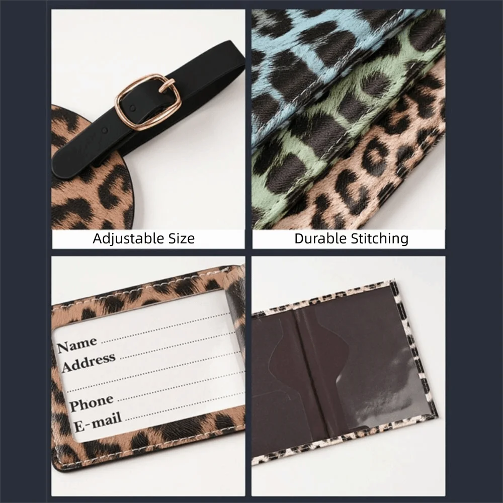 Card Holder Travel Luggage Tags Passport Cover Ticket Holder Leopard Print Passport Holder Airplane Check-in Ultra-thin