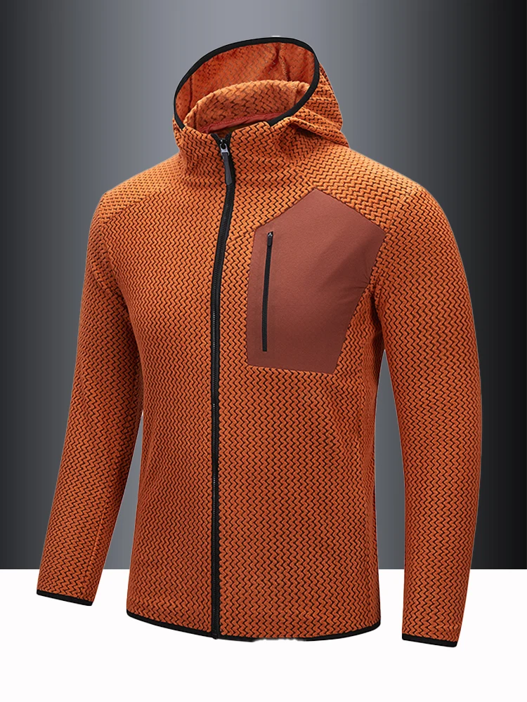 New  Men's Outdoor Sports Jacket Loose Fit Long Sleeve Hoodie Cardigan Casual Wear Polyester Fiber Thickened Warm CoatYY144