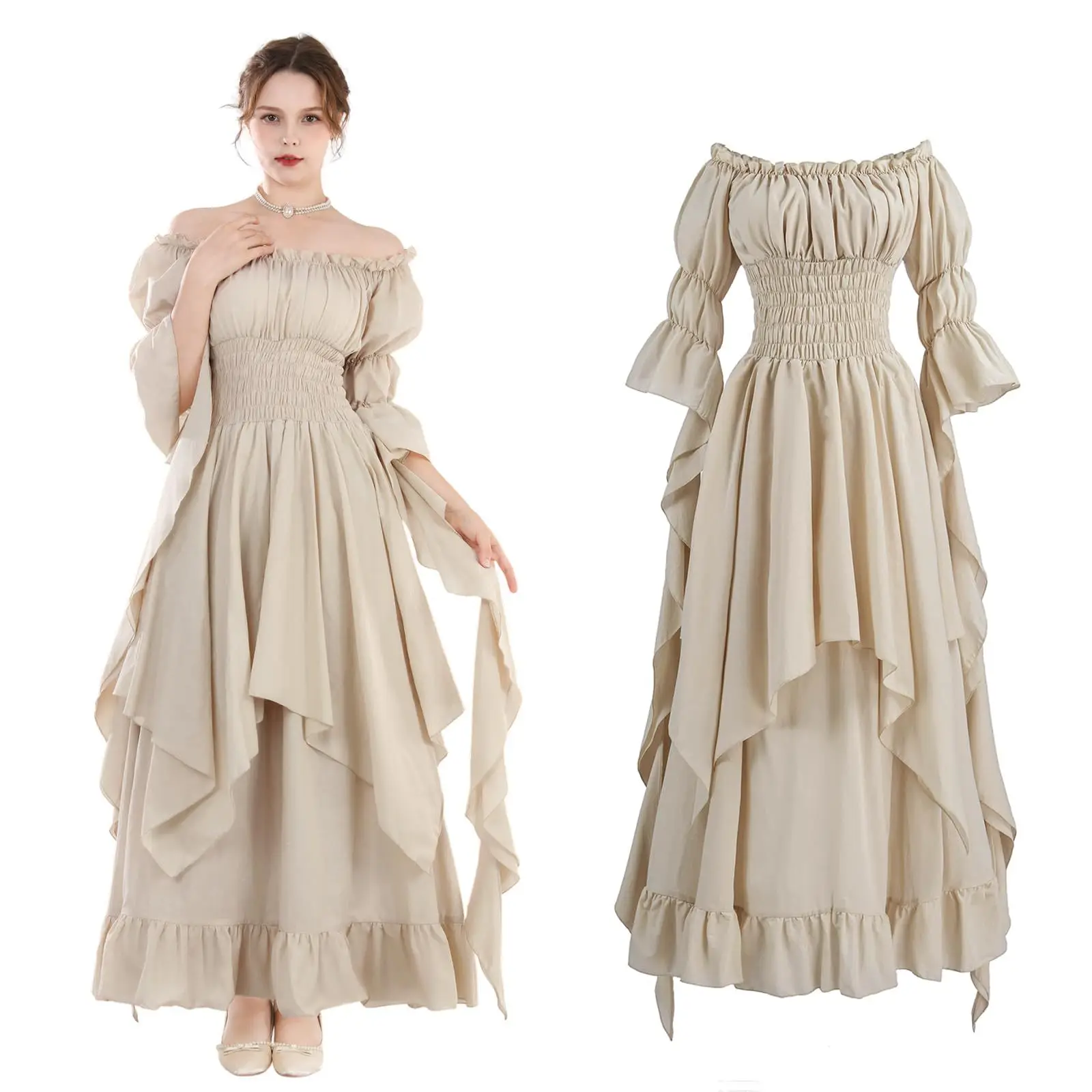 Costume di Halloween, abito retrò medievale rinascimentale, abito da strega gotico da donna, costume di scena